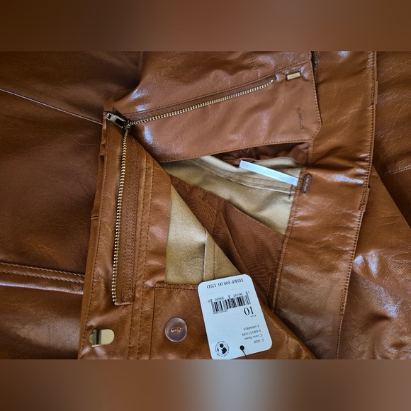 Free People Star Crossed Lovers Vegan / Faux Leather Pants Size - Picture 10 of 16